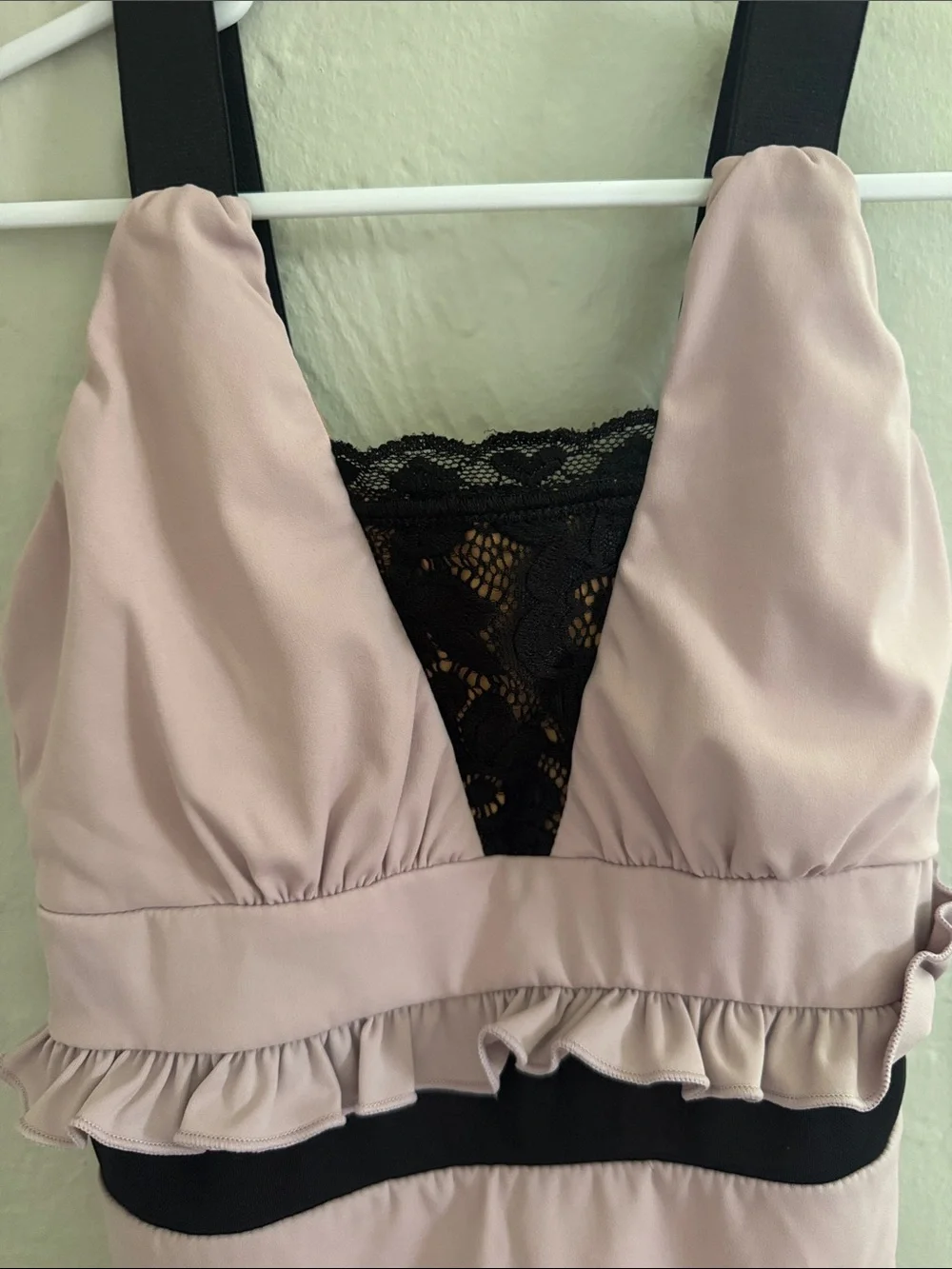 Girls LC Lilac and Black Ruffle One-Piece Dance Leotard